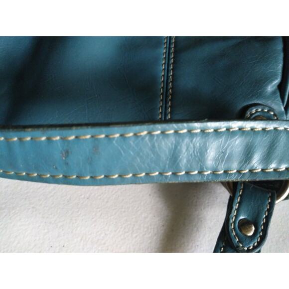 Emille M Simulated Leather Turquoise Purse Handbag - Picture 6 of 10